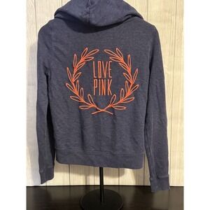 Victoria's Secret PINK Love Pink Dog Logo Hoodie Navy Women's Small Y2K